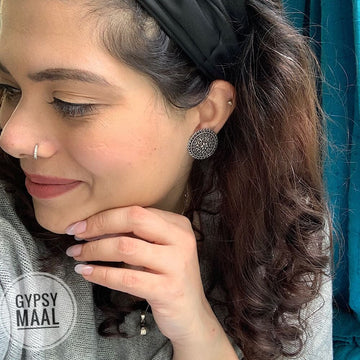 Abstract Floral Ear Studs